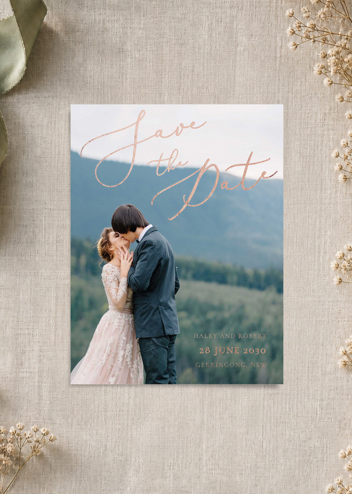 Rose Et Gris Save The Date - Foil Stamp design preview
