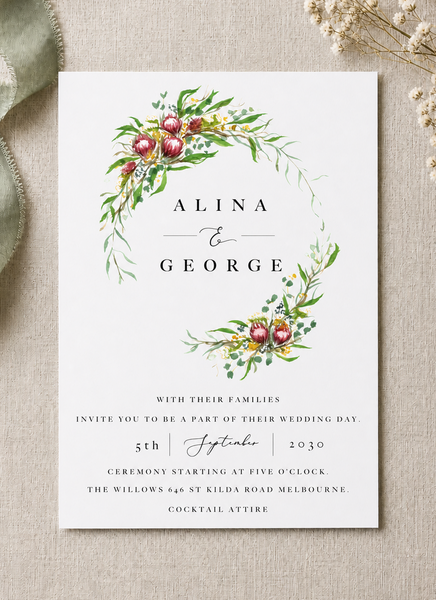 Sarulean wedding invitation design from Paperlust.