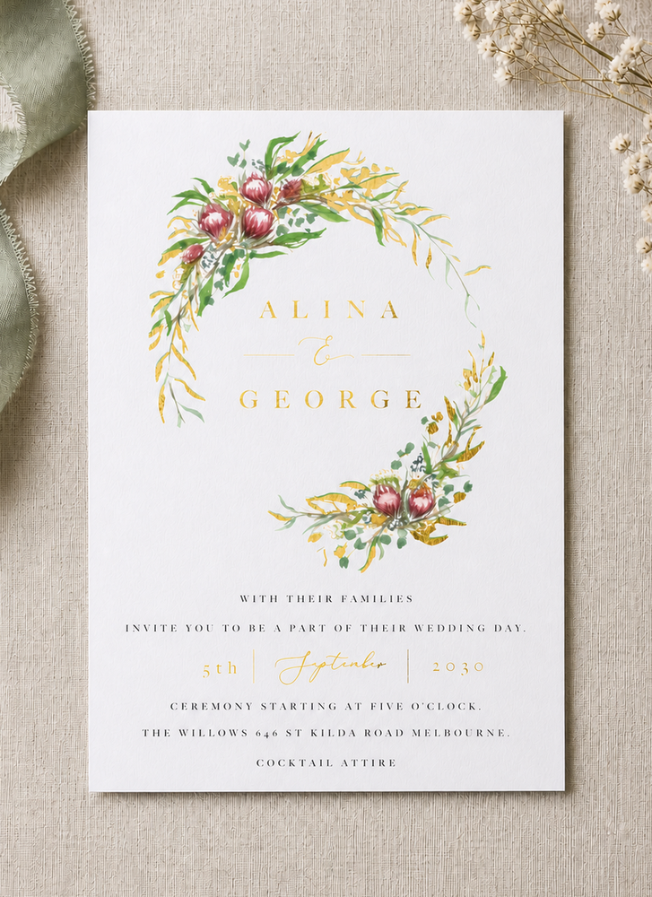 Sarulean Wedding Invitations - Flat Foil design preview