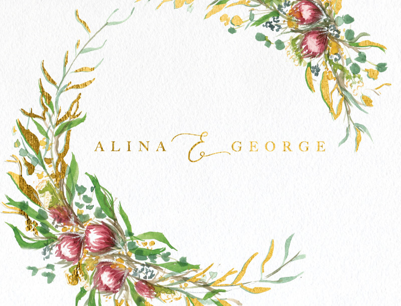 Sarulean RSVP Cards - Foil Stamp design preview