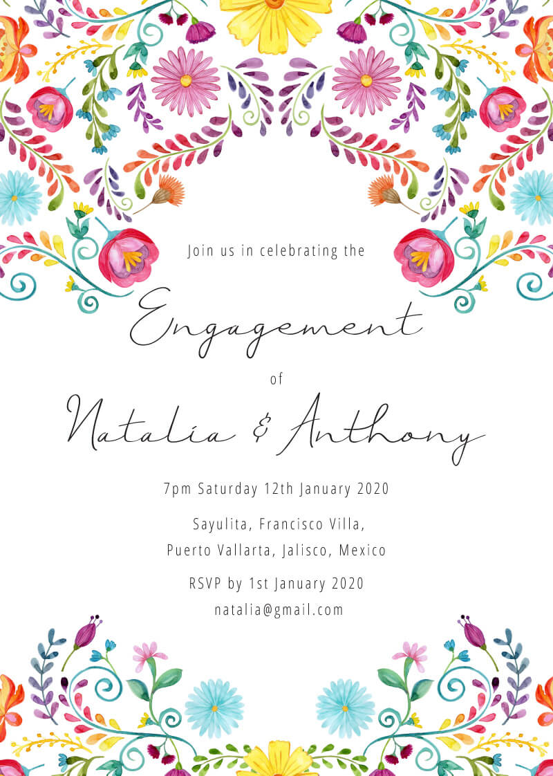 Fiesta De Bodas Engagement Invitations - Digital Printing design preview