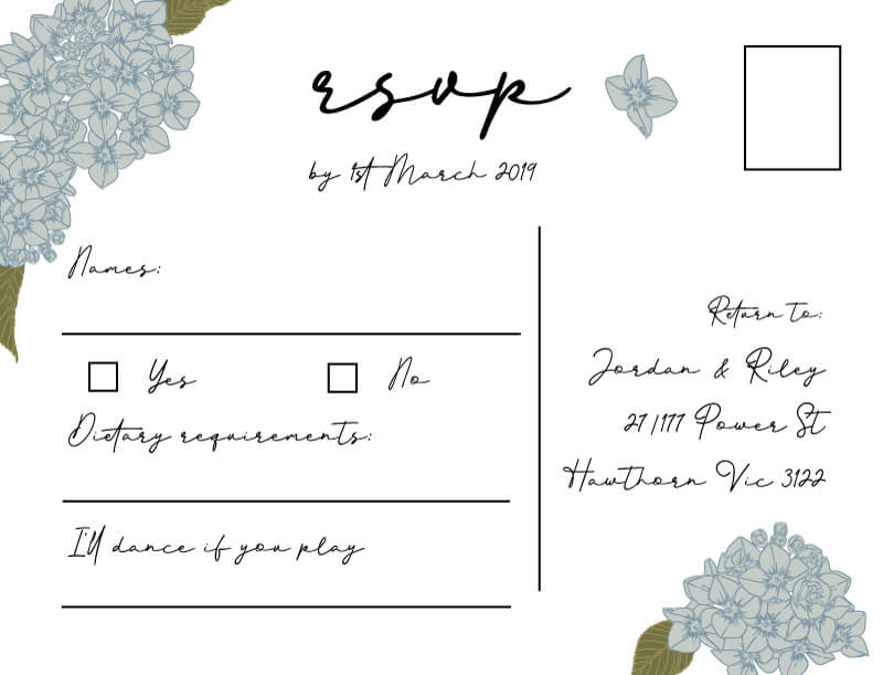 Hydrangea Macrophylla - RSVP Cards
