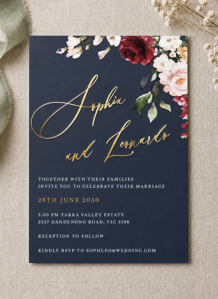 La Butte Wedding Invitations - Flat Foil design preview