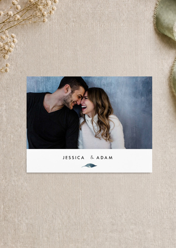Stylistically Green Postcard Save The Date - Digital Printing design preview