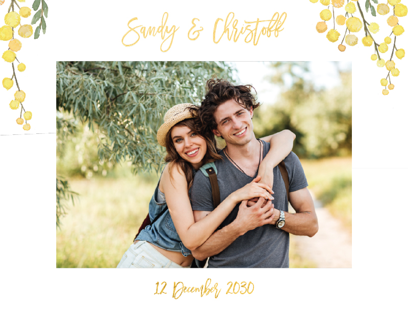Golden Native Postcard Save The Date - Flat Foil design preview