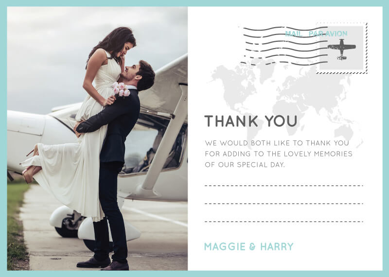 Blue Paradise Wedding Thank You Cards - Digital Printing design preview