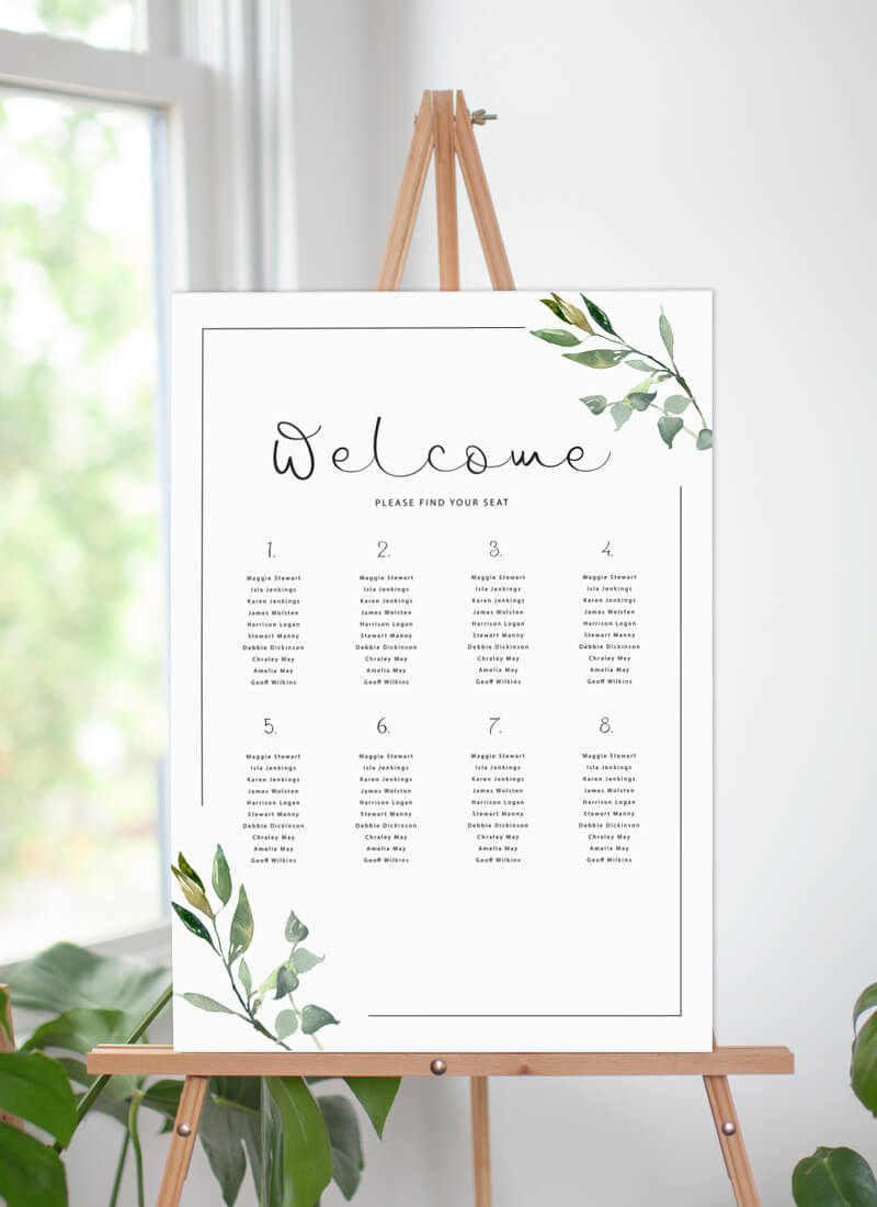 Garden Window - Wedding Seating Chart