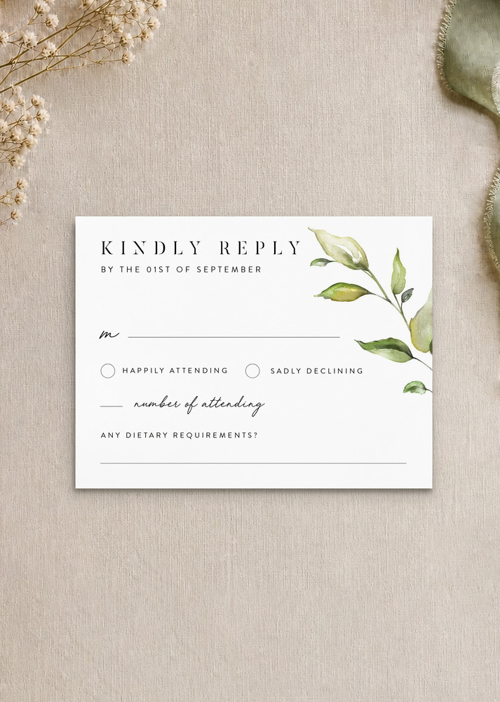 White Garden RSVP Cards - Digital Printing design preview