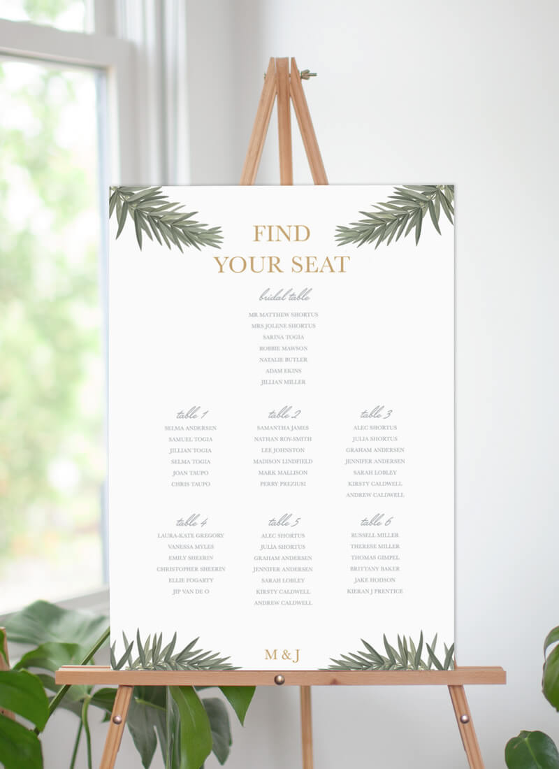 Diamond Branch Wedding Seating Chart - Digital Printing design preview
