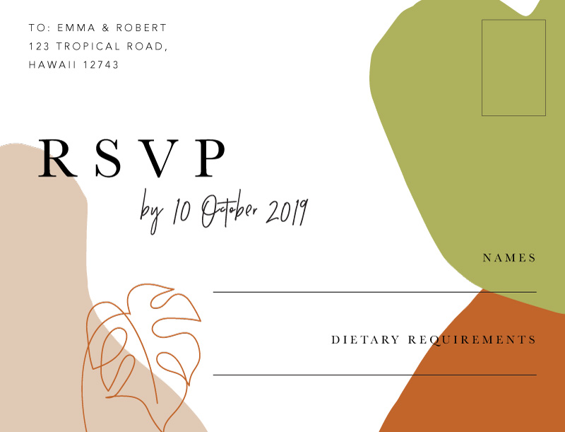 Tropical Camo RSVP Cards - Digital Printing design preview