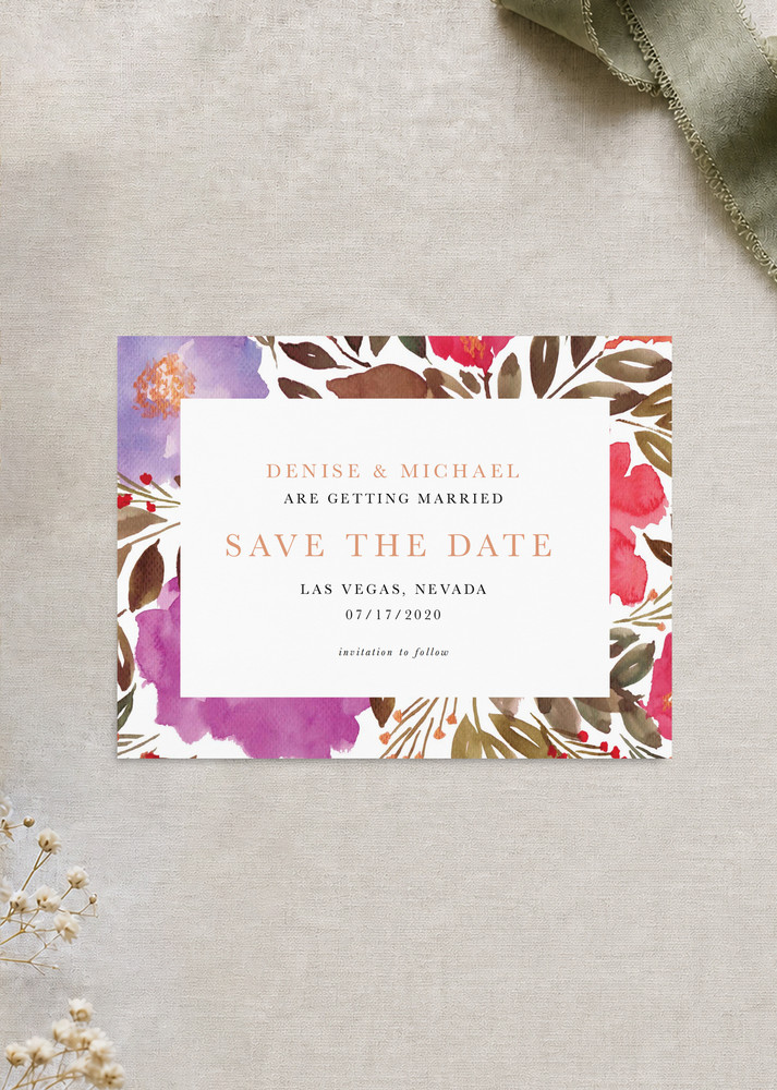 Violet Fall Save The Date - Digital Printing design preview