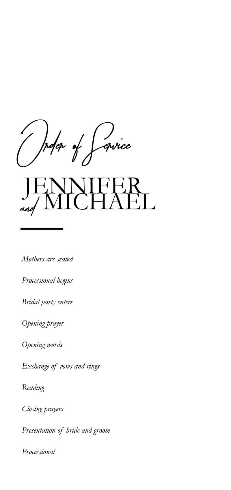 The BWM Wedding Programs - Digital Printing design preview