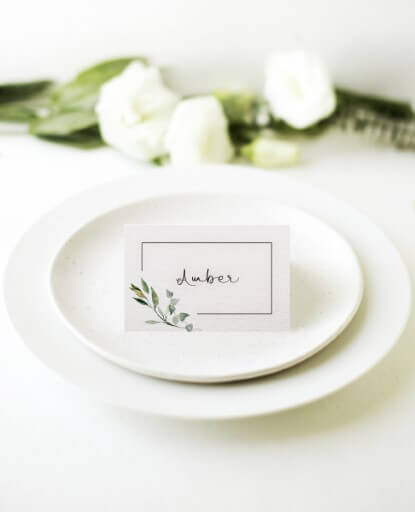 Garden Window wedding place card design from Paperlust.