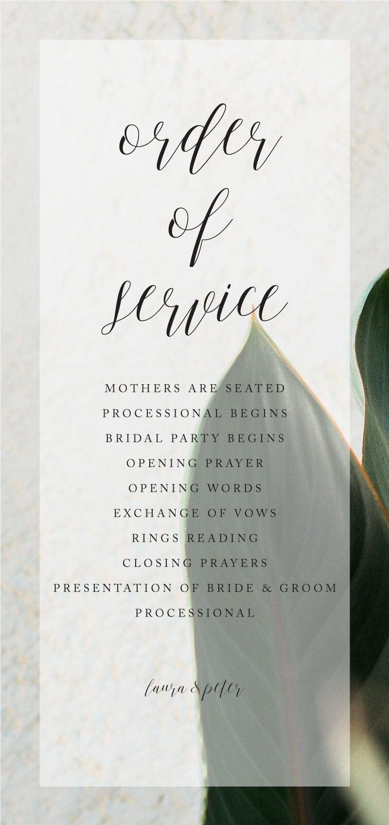 Tropical Leaves Wedding Programs - Digital Printing design preview