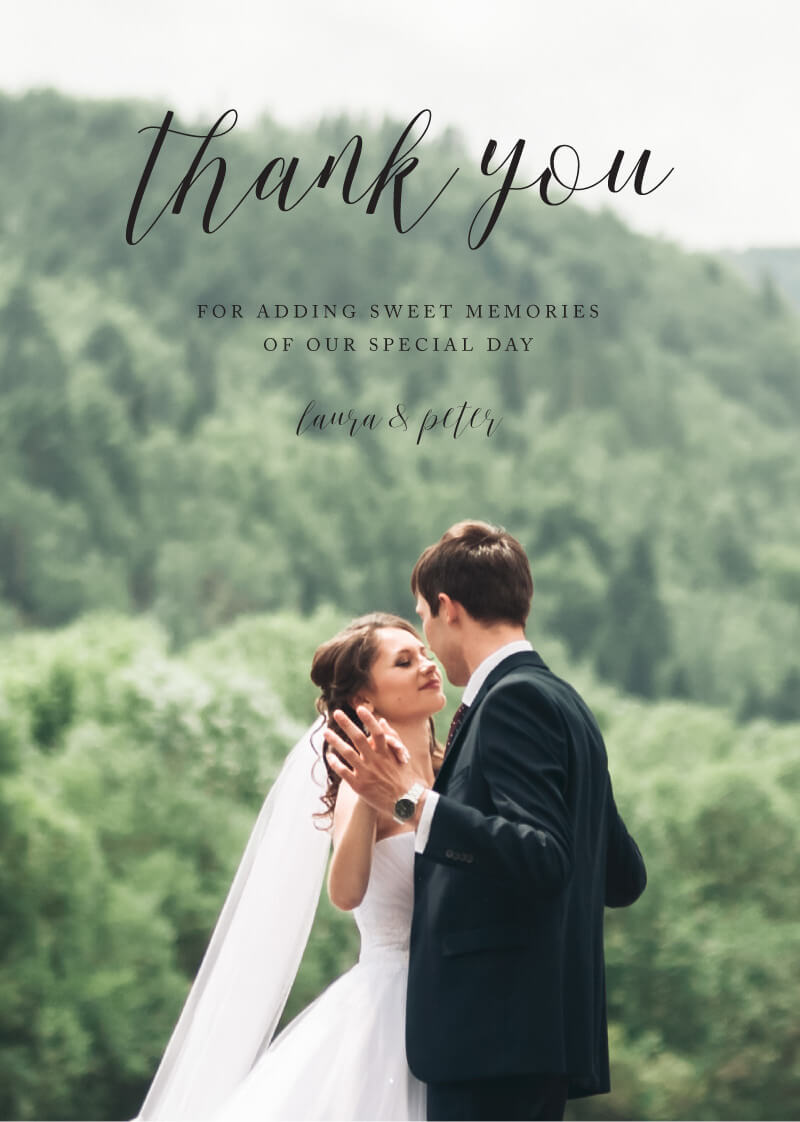Tropical Leaves Wedding Thank You Cards - Digital Printing design preview