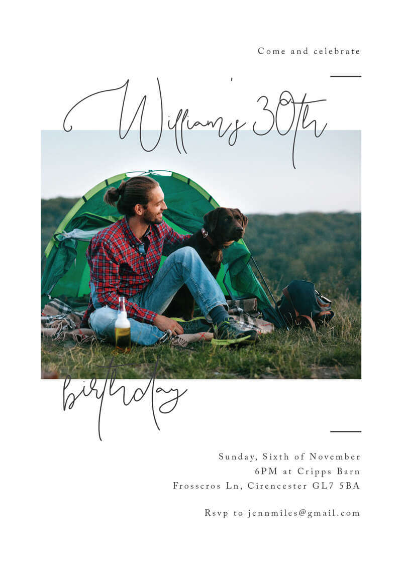 Great Outdoors - Birthday Invitations