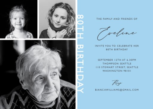 Blue Illusion birthday invitation design from Paperlust.