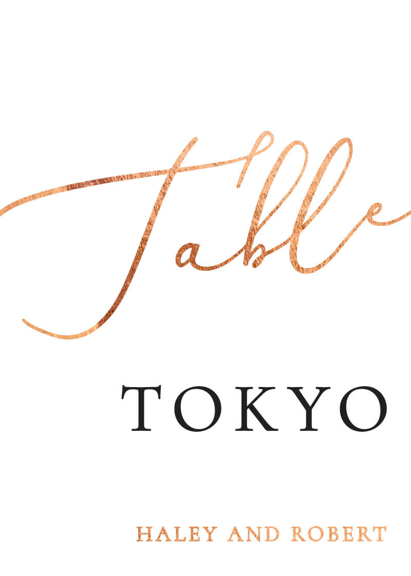 Rose Et Gris Table Numbers - Flat Foil design preview