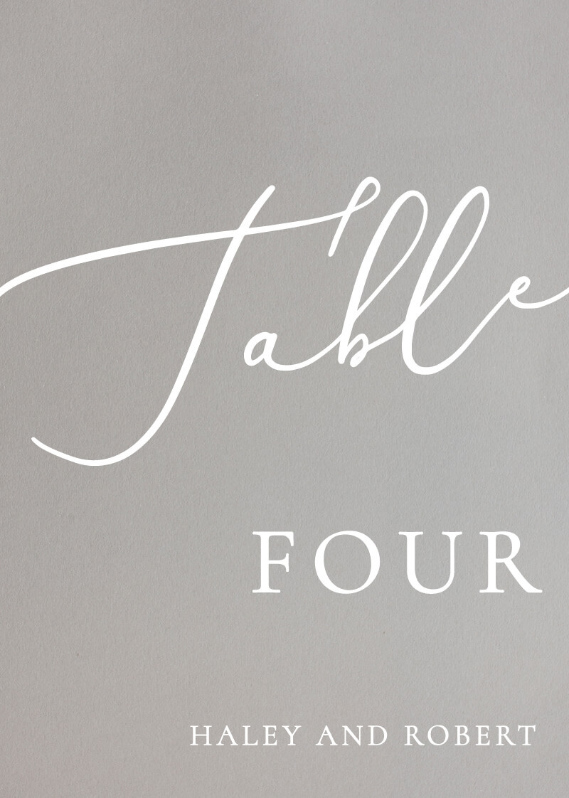 Rose Et Gris Table Numbers - White Ink design preview