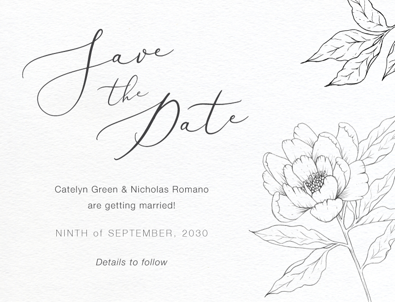 Graphite Blooms - Save The Date