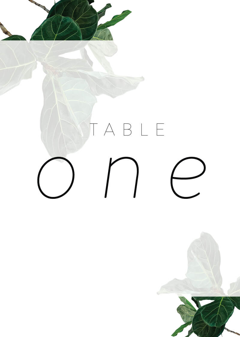 Fiddle Leaf Fig Table Numbers - Digital Printing design preview