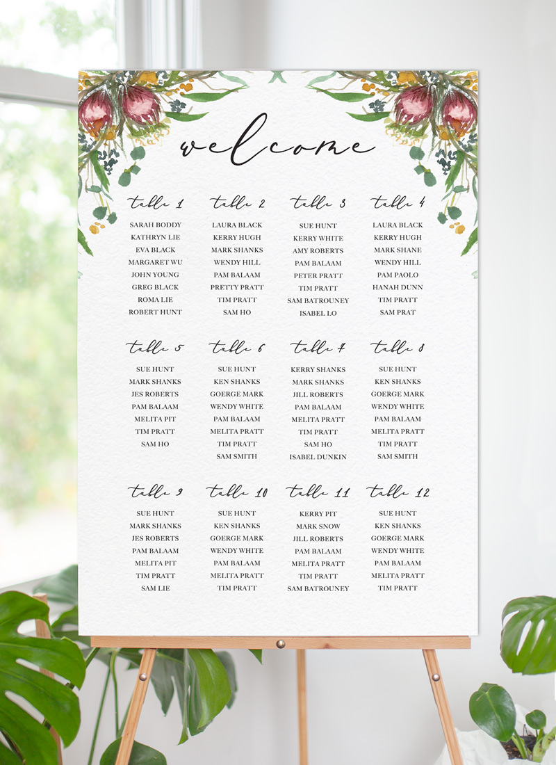 Sarulean - Wedding Seating Chart