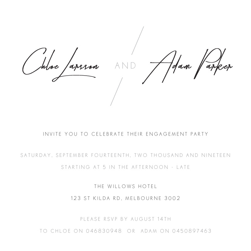 Modern Mode - Engagement Invitations