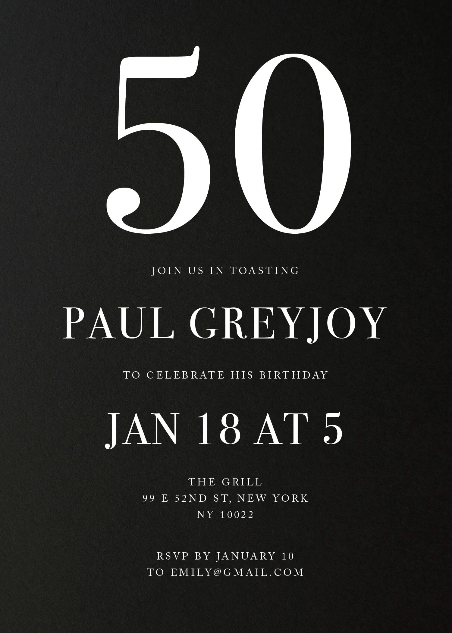 Simple Shades - Birthday Invitations