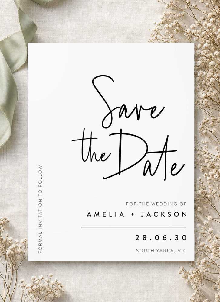 Linear Save The Date - Digital Printing design preview