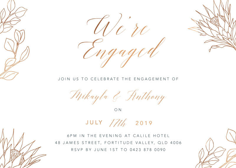 King Protea - Engagement Invitations