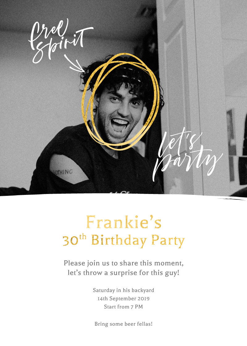 Surprise Shindig Birthday Invitations - Flat Foil design preview
