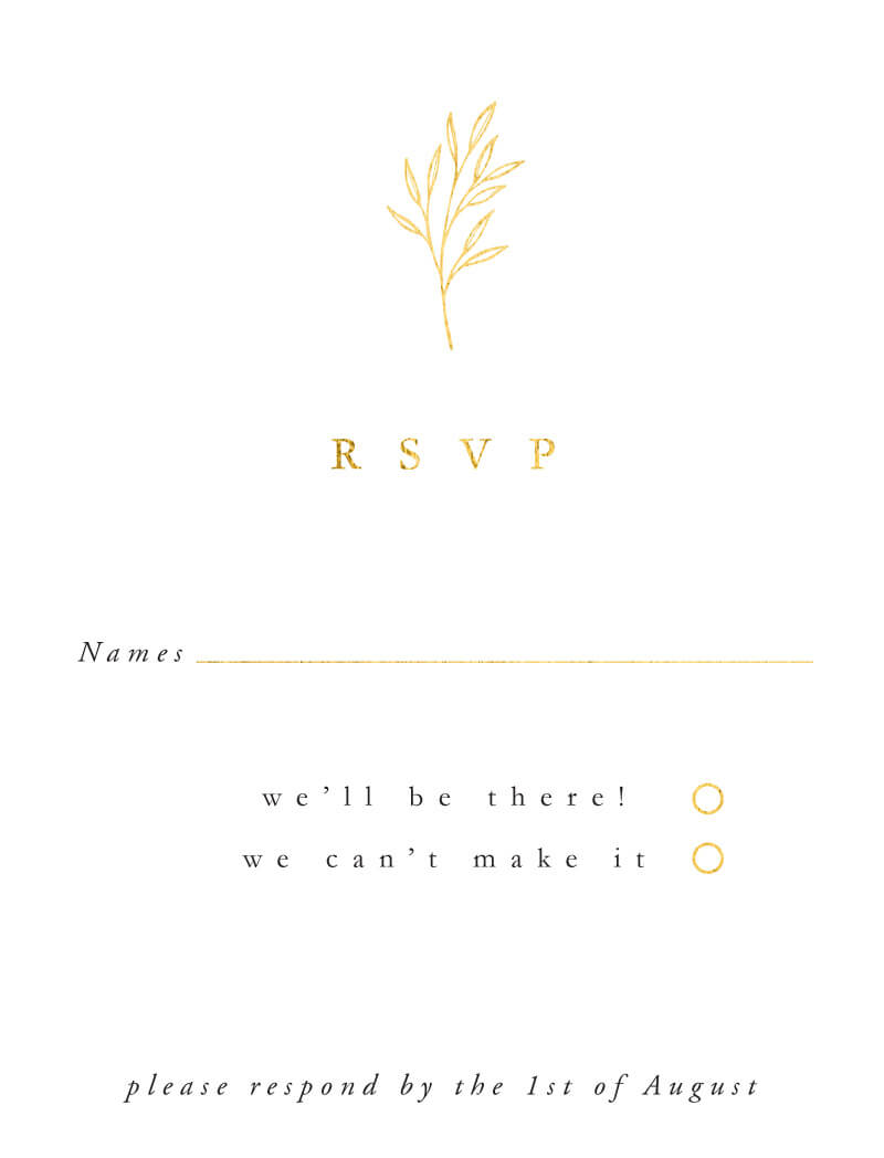 Luna RSVP Cards - Flat Foil design preview