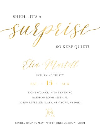 On The DL birthday invitation design from Paperlust.