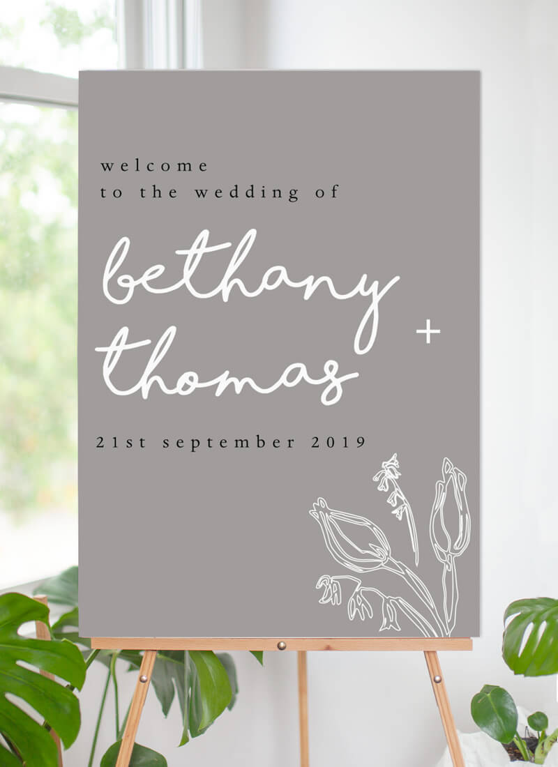 Blanc Bloom Wedding Signs - Digital Printing design preview