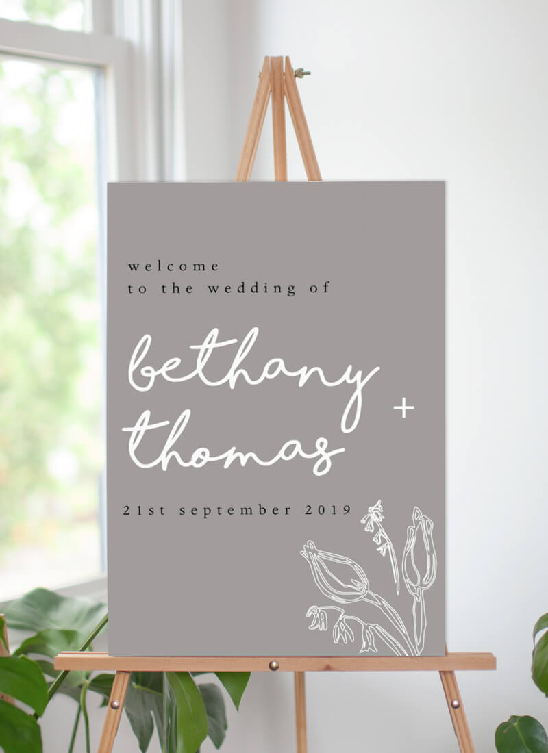 Blanc Bloom Wedding Signs - Digital Printing design preview