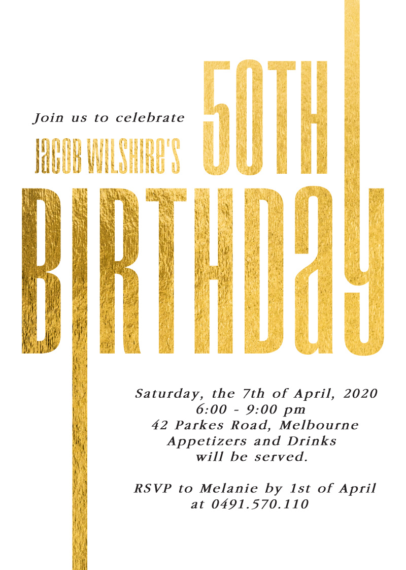Line Up - Birthday Invitations