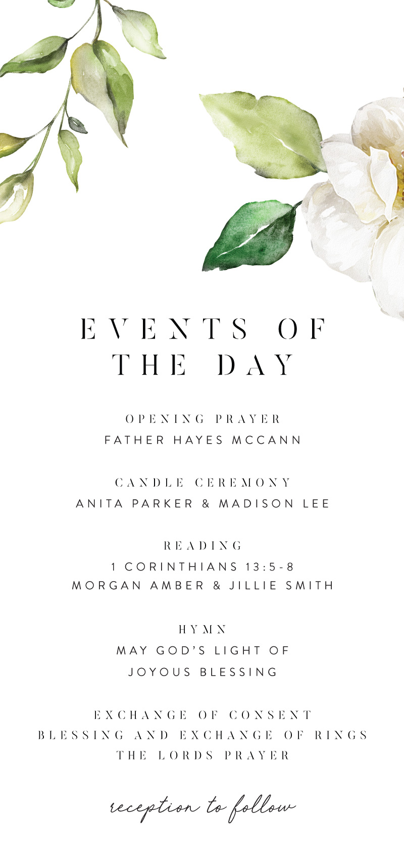 White Garden Wedding Programs - Digital Printing design preview
