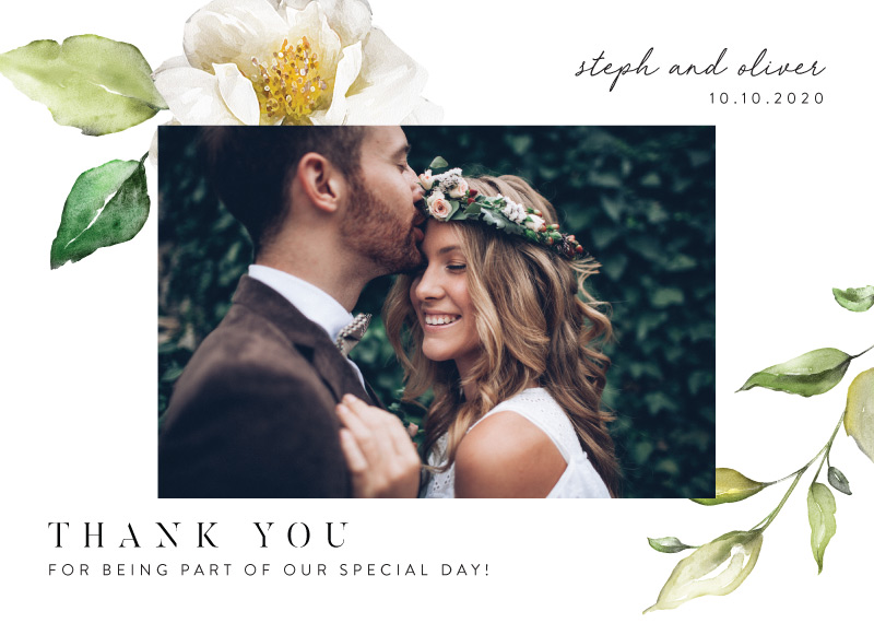 White Garden Wedding Thank You Cards - Digital Printing design preview
