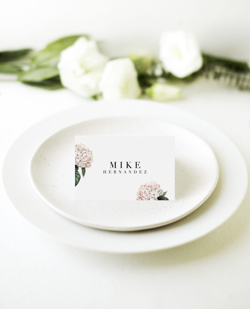 Hydrangea - Wedding Place Cards