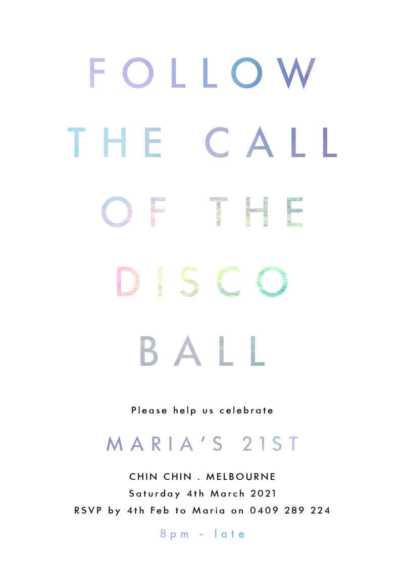 Disco Mood - Birthday Invitations