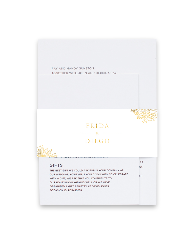 Golden Sunflower Belly Bands - Flat Foil design preview