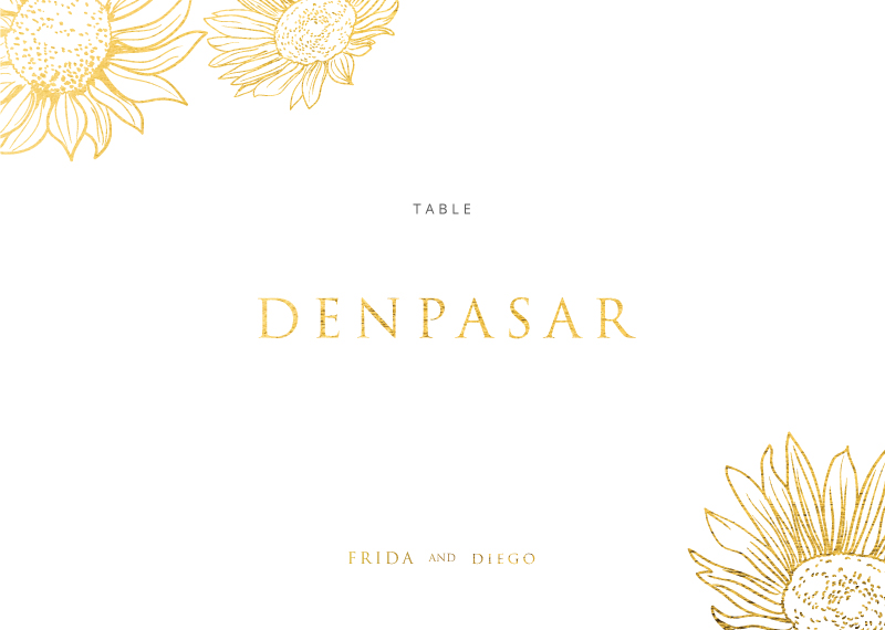 Golden Sunflower - Table Numbers