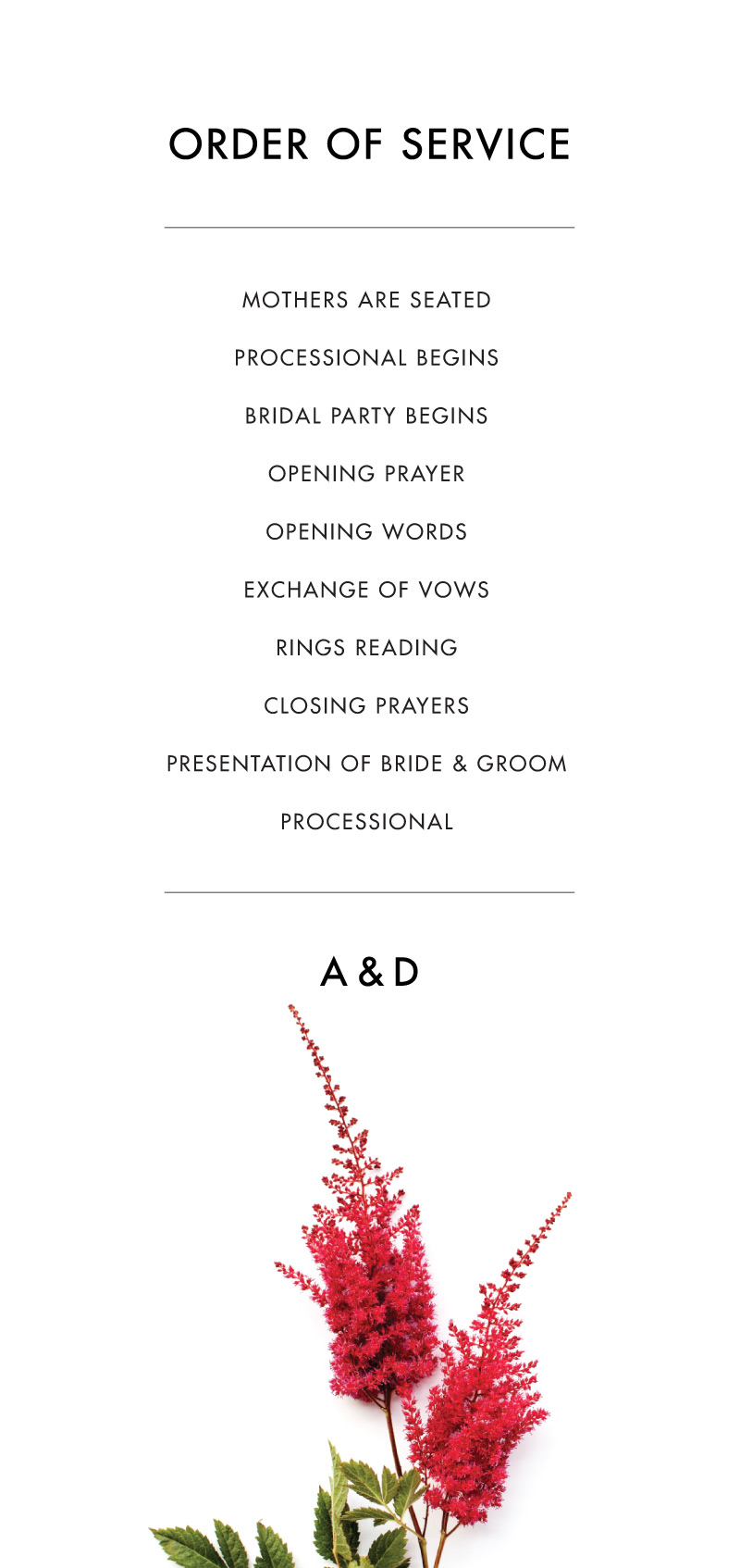 Blooming Red Wedding Programs - Digital Printing design preview