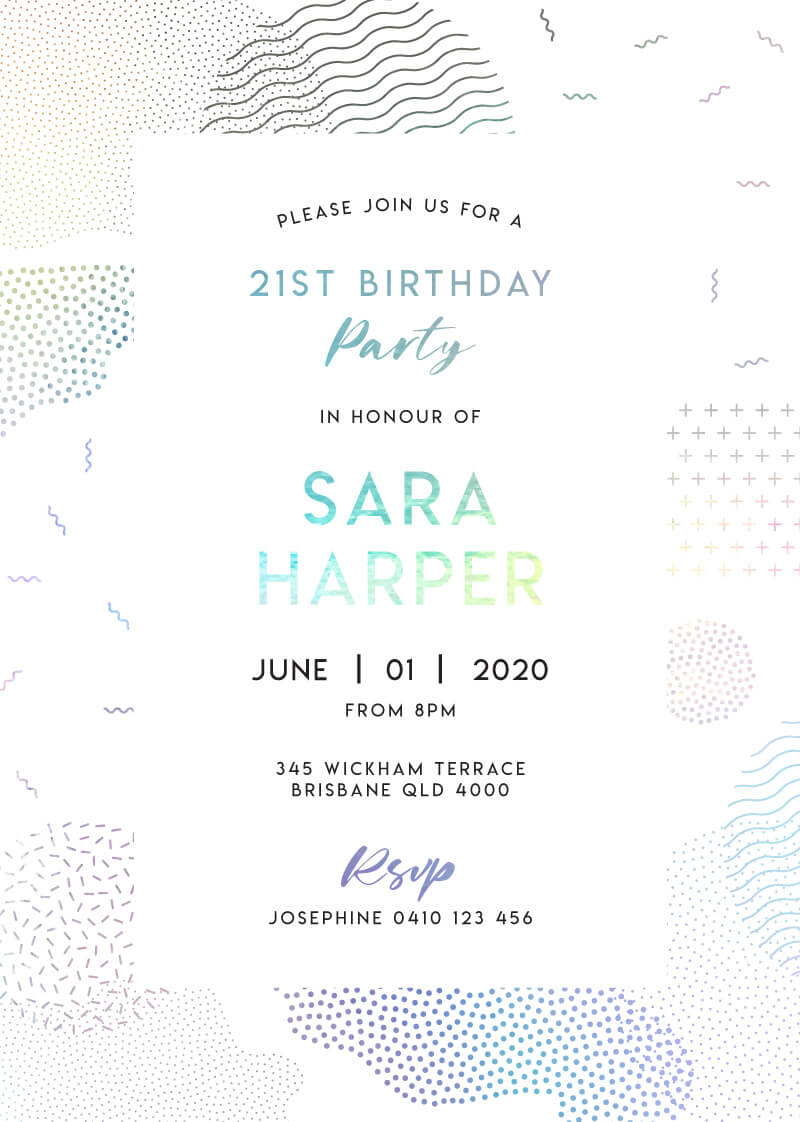 Holo Geo - Birthday Invitations