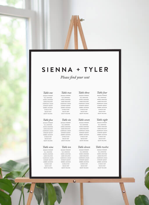 Minimal | Digital Printing | Seating Charts