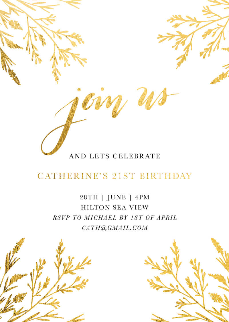 Dearly Botanical Leaves - Birthday Invitations