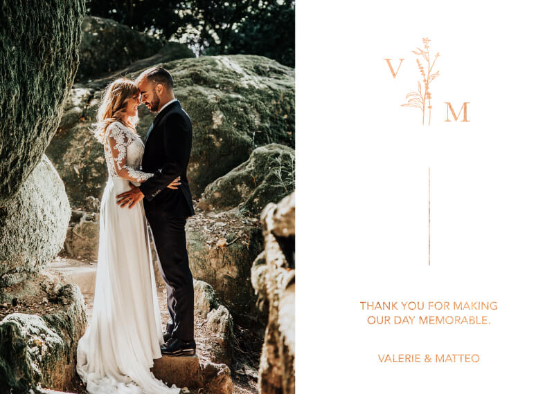 Dark Romance Wedding Thank You Cards - Flat Foil design preview