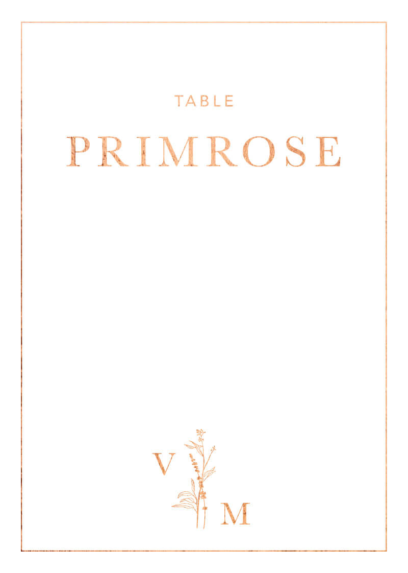 Dark Romance Table Numbers - Flat Foil design preview