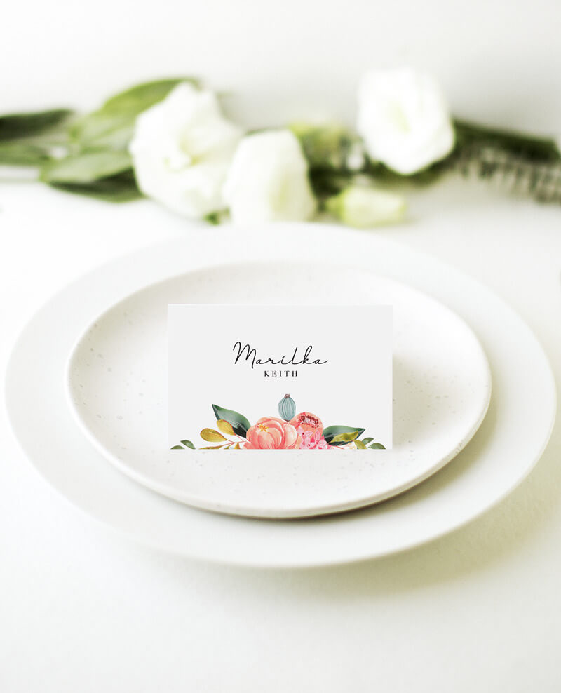 Spring Bouquet - Wedding Place Cards