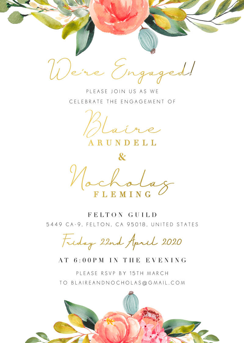 Spring Bouquet - Engagement Invitations
